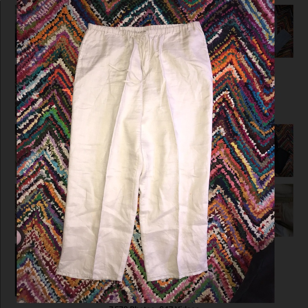 Linen Cropped Pull-on Pant